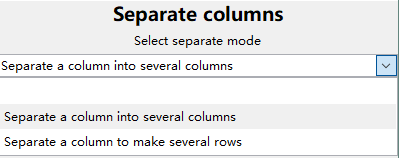 Separate menu